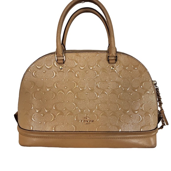 Coach Handbags - Coach Sierra Satchel F27598 Nude/Tan Patent Leather – Fair Condition